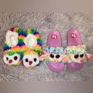 Beanie Boo Slippers 4/6 kids, and Slides 2/3 big kids